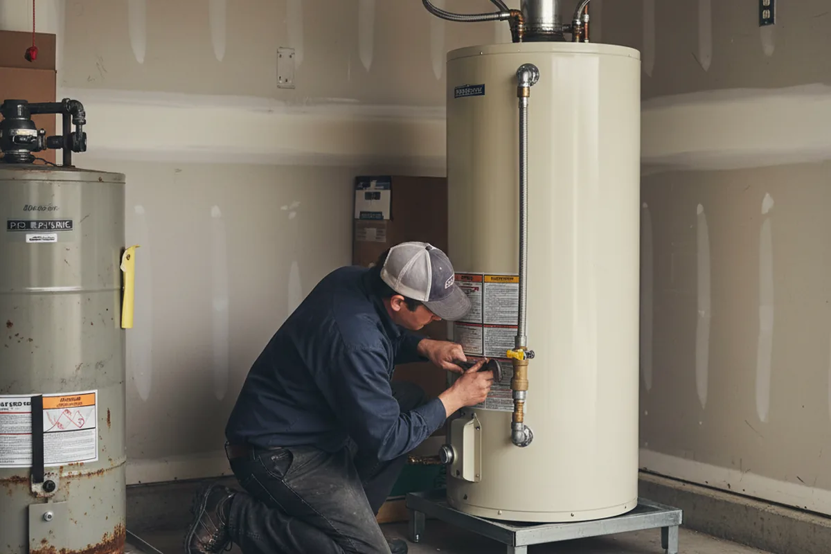 Water heater and shutoff valve replacement in Charles City